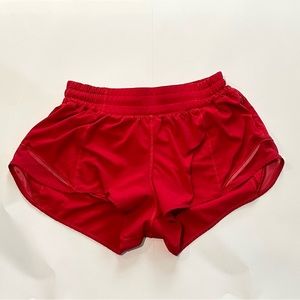 Lululemon Dark Red Hotty Hot 2.5” shorts